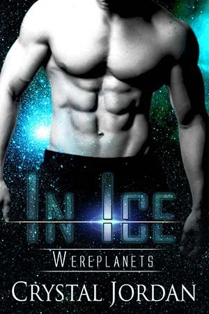 In Ice cover - a grayscale photo of a shirtless man with a teal supernova in the background