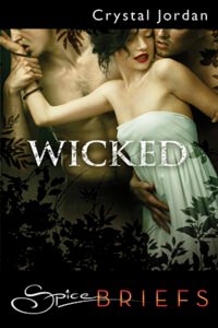 Wicked cover - forest greenery in the foreground and in the background a woman in a white dress with two men behind her